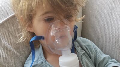 Ivy, 2, regularly uses a nebuliser since coughs are commonplace in the writer Katy Gillett's household. Katy Gillett / The National