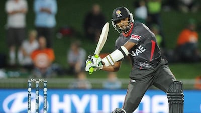 The UAE's Amjad Javed wants to make rival bowlers work hard for his wicket, but he can also hit the ball long, when set. Ross Setford / AP Photo
