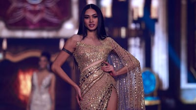 Miss Philippines Beatrice Gomez presents herself during the evening gown competition of the 70th Miss Universe beauty pageant in Eilat, Isreal on December 13, 2021. AFP