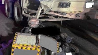 The crash occurred in the early hours of the morning. Photo: Dubai Police