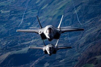 An Italian Air Force F-35 during the Falcon Strike 2022 training exercise, in Amendola, Italy. EPA