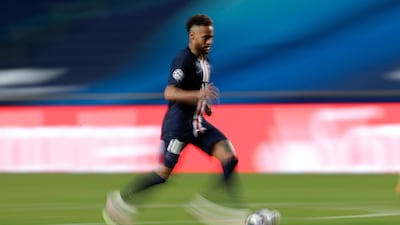 Paris Saint-Germain's Brazilian forward Neymar runs with the ball during the Uefa Champions League semi-final football match between Leipzig and Paris Saint-Germain at the Luz stadium in Lisbon. AFP