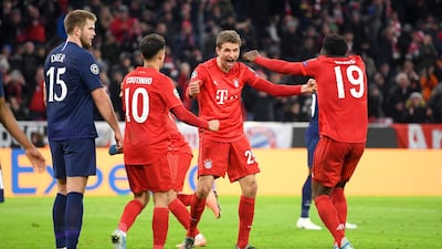 Group stage, December 11 - Bayern Munich 3 (Coman 14', Muller 45', Coutinho 64') Tottenham 1 (Sessegnon 20'): Both teams had already qualified to the last 16 but it was Bayern who ran out winners to complete a 100 per cent record in Group B. By collecting maximum points (18) and a goal difference of +19, Bayern became the best group winner in Champions League history. Getty