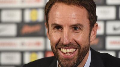 England caretaker manager Gareth Southgate gives a press conference on Monday. Paul Ellis / AFP / October 3, 2016