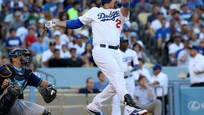 Adrian Gonzalez, of the Dodgers, scored the go-ahead run in the sixth inning.