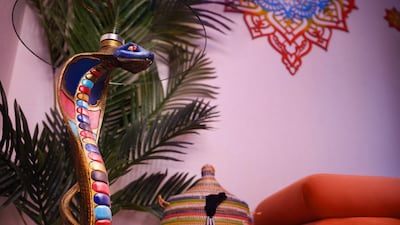 Snake charmer tables and Arabian-inspired decor