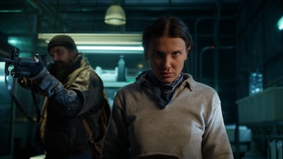 David Harbour, left, as Jim Hopper and Millie Bobby Brown as Eleven in Stranger Things. Photo: Netflix