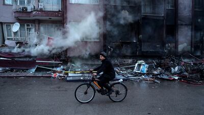 A damaged building in Iskenderun. EPA