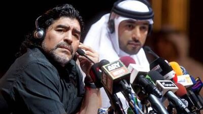 Argentine legend laughs off reports he will earn an annual US$8 million package as he sweeps into Dubai to start his reign as manager of Al Wasl.