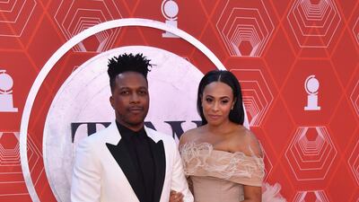 Leslie Odom Jr and his wife Nicolette Robinson. AFP