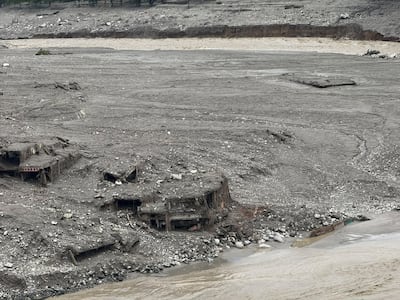 The roof of one building is all that can be seen of Tribhuvan Trishuli Secondary School. Photo: Rajendra Dawadi