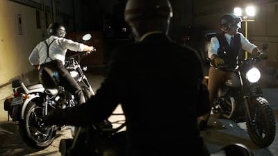 Riders meet at Cafe Rider in Al Quoz for the start of the Distinguished Gentleman’s Ride 2014 in Dubai.