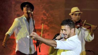 Moroccan singer Saad Lamjarred performs in July 2016 in Tunisia. He has been charged with rape for a third time. AFP