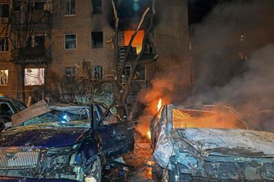 Ukrainian emergency services said at least four people were killed and dozens injured in the latest strikes on Kharkiv. AFP