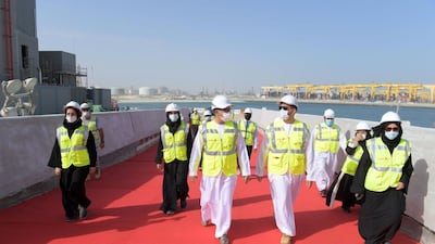 Dawoud Al Hajri, director general of Dubai Municipality, carries out an inspection of a deep tunnel project that has reached its final pre-operational stage. All photos: Dubai Municipality