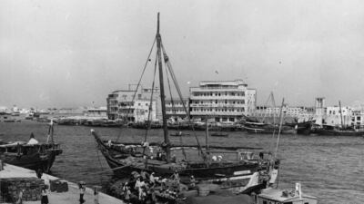 Dubai Creek in 1967. The Creek is an important part of old Dubai but architects believe newer buildings can also be part of the city's heritage. Getty