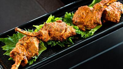 The Spice Mela's tandoori lamb at the Rosewood Hotel in the capital. Courtesy Rosewood Abu Dhabi