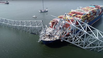 The Dali cargo ship ran into the bridge, leading to its collapse on March 26. AFP