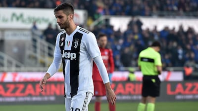 Rodrigo Bentancur of Juventus leaves the pitch after receiving a red card during the Serie A match between Atalanta BC and Juventus at Stadio Atleti Azzurri d'Italia in Bergamo, Italy. Getty Images