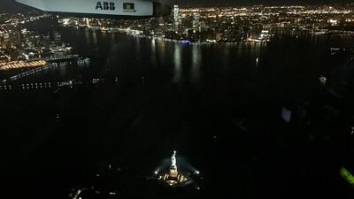 Solar Impulse 2, piloted by Swiss adventurer Andre Borschberg, flies over the Statue of Libery in in New York on June 11, 2016. Andre Borschberg / Solar Impulse 2/ Handout via Reuters