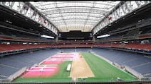HOUSTON, TEXAS - MAY 27: A view of LED grow light rigs for the preparation of the FIFA 2026 World Cup at Houston Stadium on May 27, 2026 in Houston, Texas. Jack Gorman / Getty Images / AFP (Photo by Jack Gorman / GETTY IMAGES NORTH AMERICA / Getty Images via AFP)