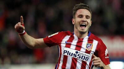 Atletico Madrid's Saul Niguez celebrates scoring against Deportivo la Coruna in his team's La Liga win on Saturday. Chema Moya / EPA / March 12, 2016