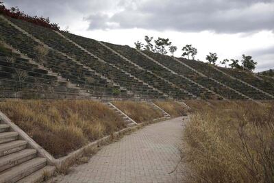 Abandoned and decaying stands at the Canoe and Kayak Slalom Centre at Hellinikon, a 'legacy' of the 2004 Olympics in Athens. Reuters
