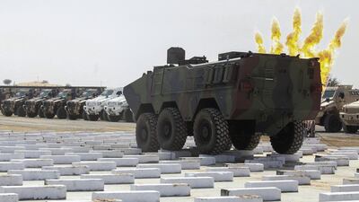 The armoured vehicle factory is part of phase one of the project and was completed in April 2012, with an investment of Dh100m. The factory produces 120 different models of commercial, cash-in-transit, semi-military and military armoured vehicles. Sarah Dea / The National