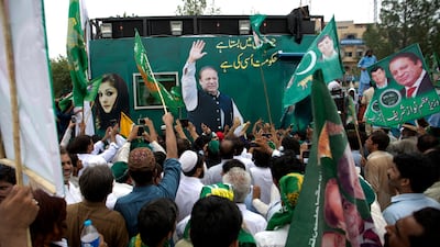 Prime minister Nawaz Sharif's convoy leaves Islamabad on August 9, 2017. BK Bangash / AP