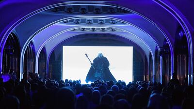 People watching the seventh season premiere of US TV show 'Game of Thrones' at the Mayakovskaya metro station in Moscow. AFP