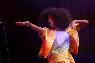 Solange performs at Coachella. AP