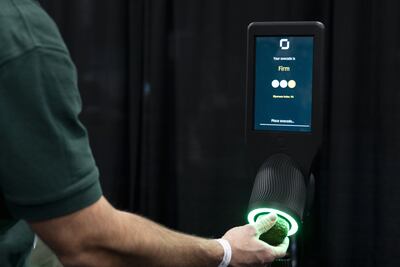 A device by OneThird tests an avocado's ripeness during the CES Unveiled event in Las Vegas. Bloomberg