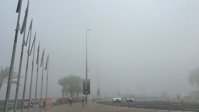 JLT in Dubai is obscured by thick fog