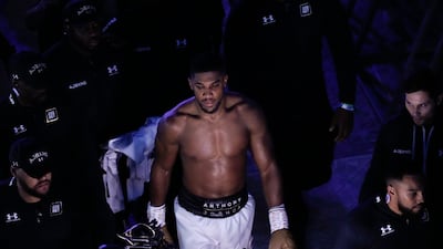 Anthony Joshua walks away from the ring after losing to Oleksandr Usyk. AP