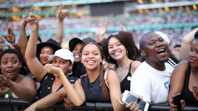 Tens of thousands of people attended the concert in Johannesburg. Getty
