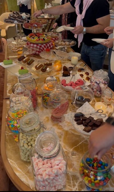 A dessert and candy bar placed in the middle of the restaurant. Hala Nasar / The National