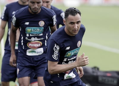 Costa Rica goalkeeper Keylor Navas attends a training session in San Jose, Costa Rica, 30 May 2018. Jeffrey Arguedas / EPA