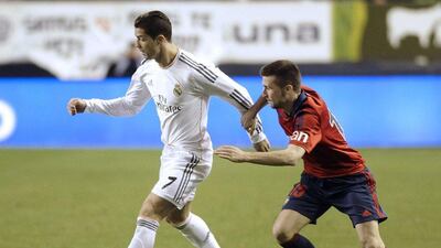 Cristiano Ronaldo celebrated his Ballon d'Or award with a goal on Wednesday. Ander Gillenea / AFP
