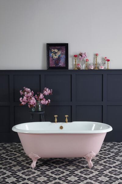 Limited Edition Petite Millbrook Bath Painted with Mylands Rose Blush 1884