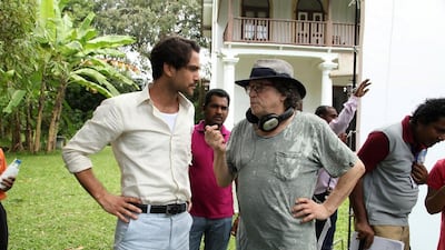 Pasqualino and director Traida on the set.
