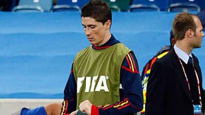 Fernando Torres was dropped to the substitutes' bench for last night's game against Germany.