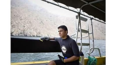 Khalil al Jedaili's legs were crushed but he hasn't let his disability stop him enjoying his favourite sport, diving.