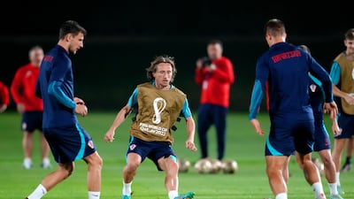 Croatia's Luka Modric during a training session. PA