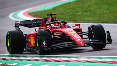 Charles Leclerc of Ferrari during qualifying in Imola. Getty