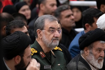 Mohsen Rezaei attends a ceremony at Ayatollah Ruhollah Khomeini's shrine in southern Tehran, Iran on June 4, 2026. AFP