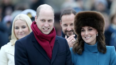 From left: Crown Princess Mette-Marit of Norway, Prince William, Duke of Cambridge, Crown Prince Haakon and Catherine, Duchess of Cambridge visit the Princess Ingrid Alexandra Sculpture Park in Oslo, Norway. Chris Jackson / Getty Images