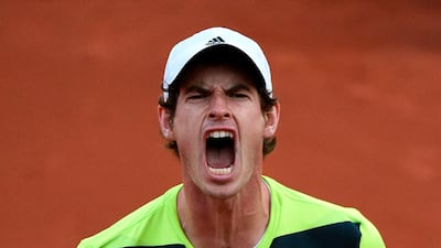 Murray celebrates his victory over France's Gael Monfils at the end of their French tennis Open quarter final match in Paris on June 4, 2014. AFP
