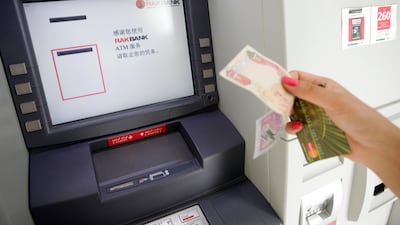 ATM Machine at a RAX Bank in Abu Dhabi now displays chinese as one of its languages May 4, 2011. Sammy Dallal / The National