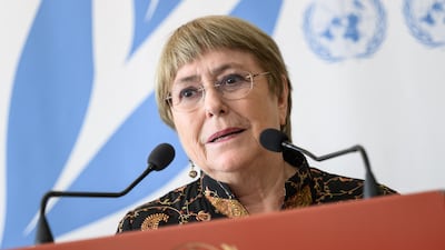 Former UN High Commissioner for Human Rights Michelle Bachelet in Geneva on June 13, 2022. AFP