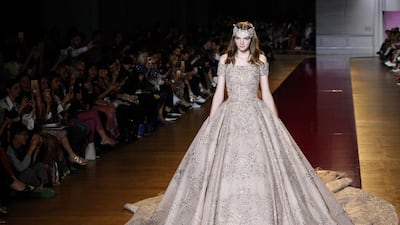 A model walks the runway during the Zuhair Murad Haute Couture Fall/Winter 2016-2017 show as part of Paris Fashion Week. hierry Chesnot / Getty Images